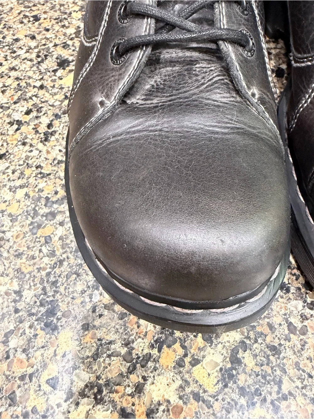 Men's  Dr Marten Soren   Black Leather Lace-Up Work Boots 13